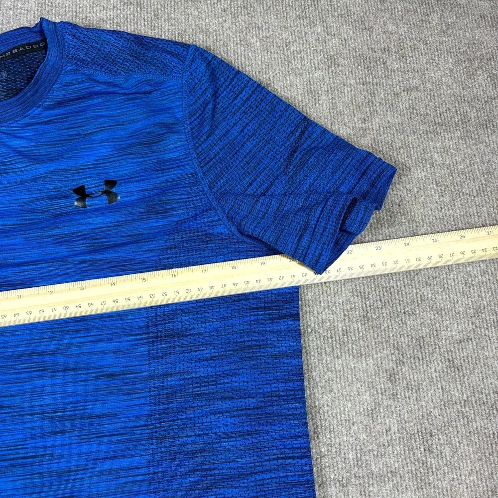 Under Armour Vanish Seamless Novelty T-Shirt Men Medium Blue Space Dye Crew Neck
